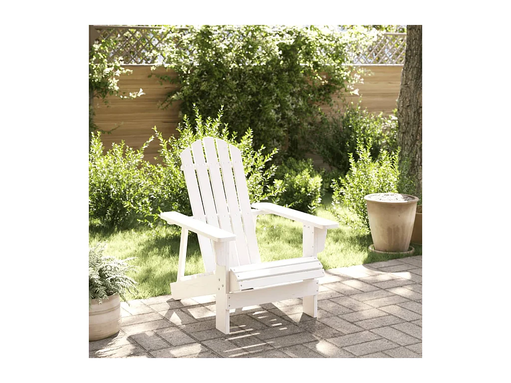 Chaise Adirondack blanc 69x85x90,5 cm bois massif de sapin