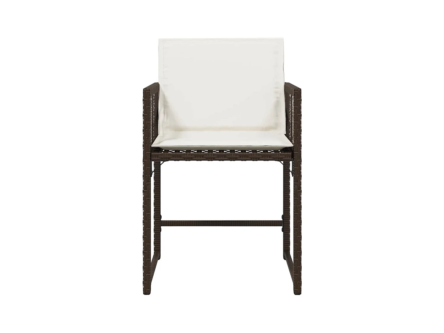 Chaises de jardin avec coussins lot de 4 marron résine tressée