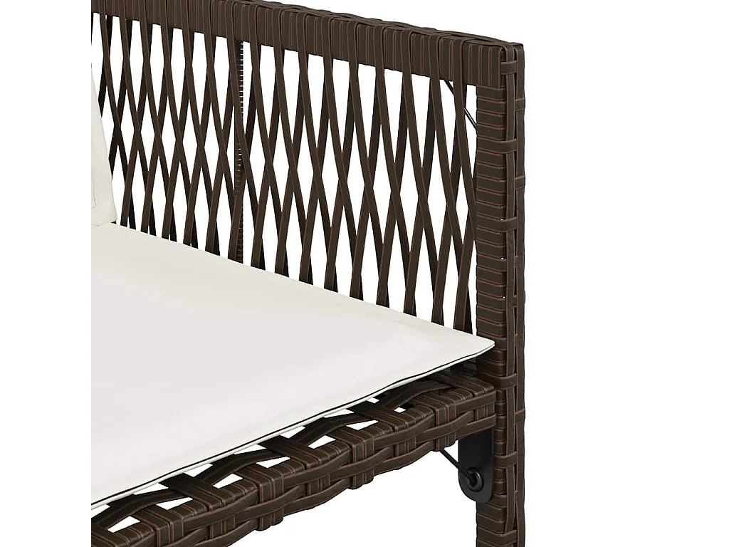 Chaises de jardin avec coussins lot de 4 marron résine tressée