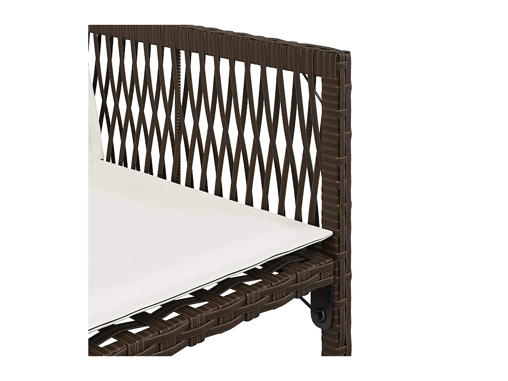 Chaises de jardin avec coussins lot de 4 marron résine tressée