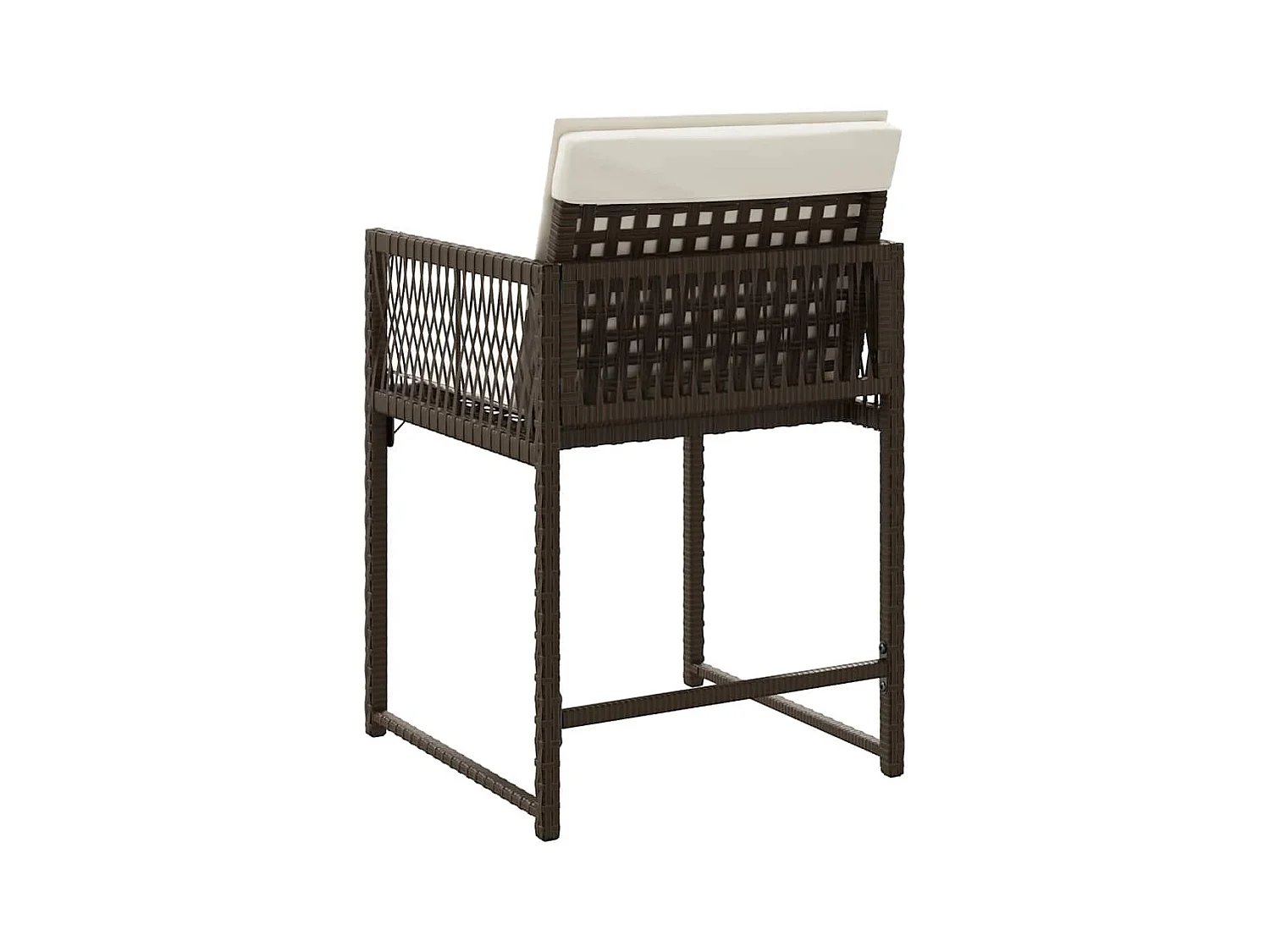 Chaises de jardin avec coussins lot de 4 marron résine tressée