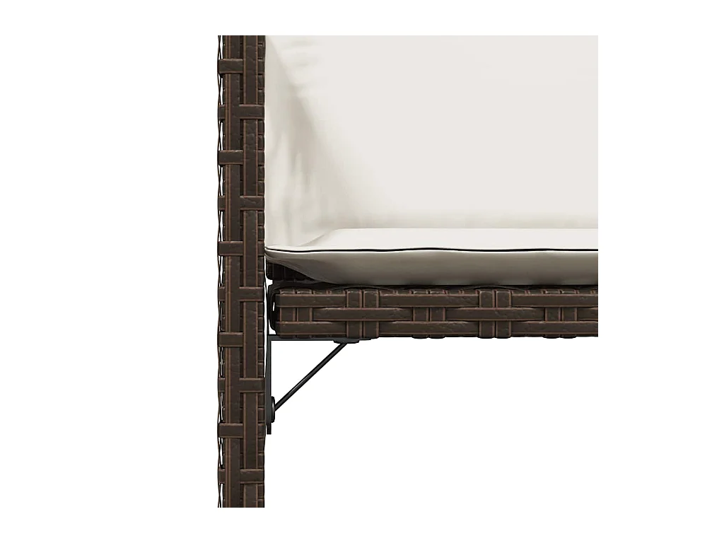 Chaises de jardin avec coussins lot de 4 marron résine tressée