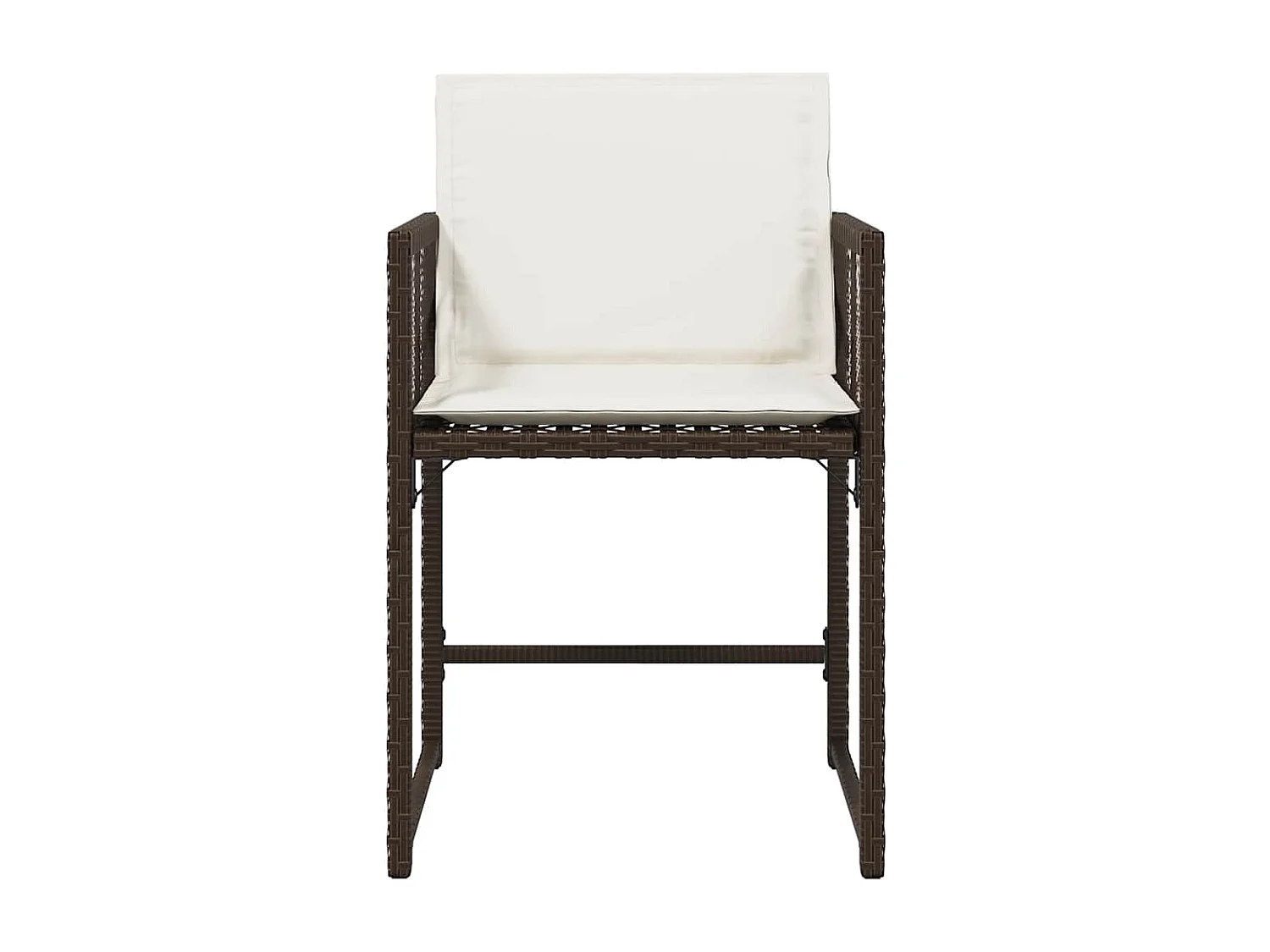 Chaises de jardin avec coussins lot de 4 marron résine tressée