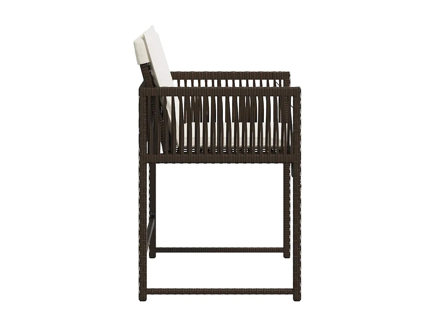 Chaises de jardin avec coussins lot de 4 marron résine tressée