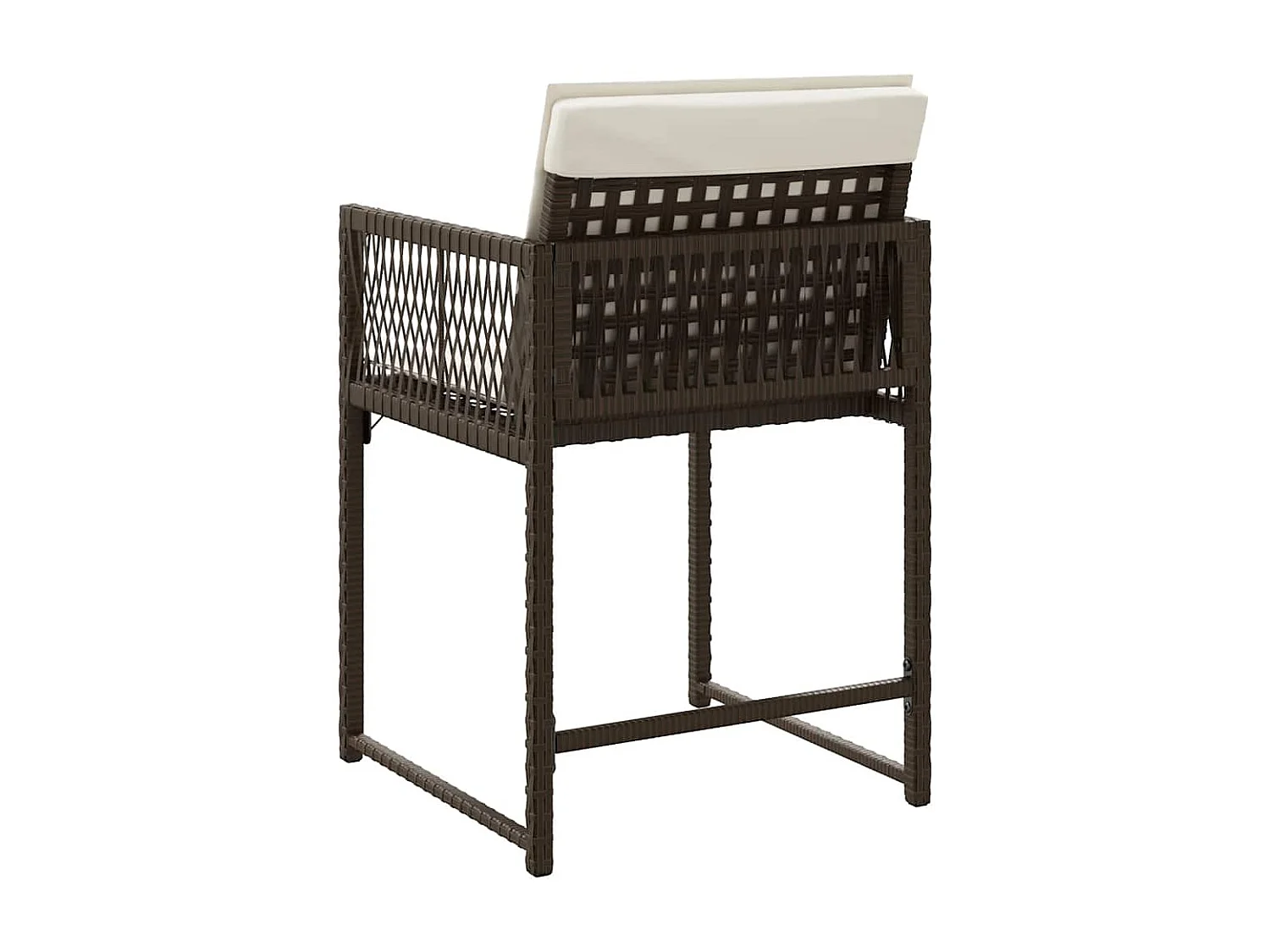 Chaises de jardin avec coussins lot de 4 marron résine tressée