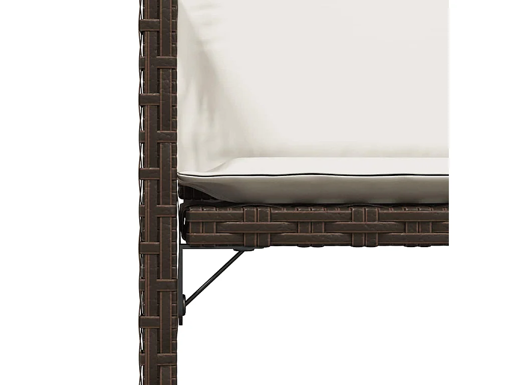 Chaises de jardin avec coussins lot de 4 marron résine tressée