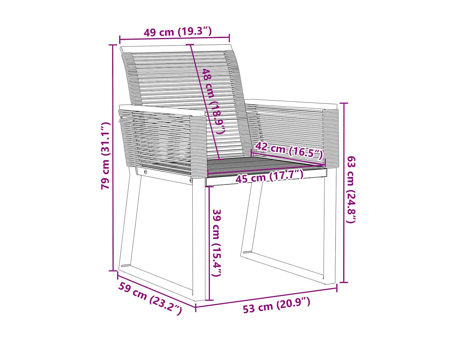 Tuinstoelen 4 stukkenpoly rattan zwart