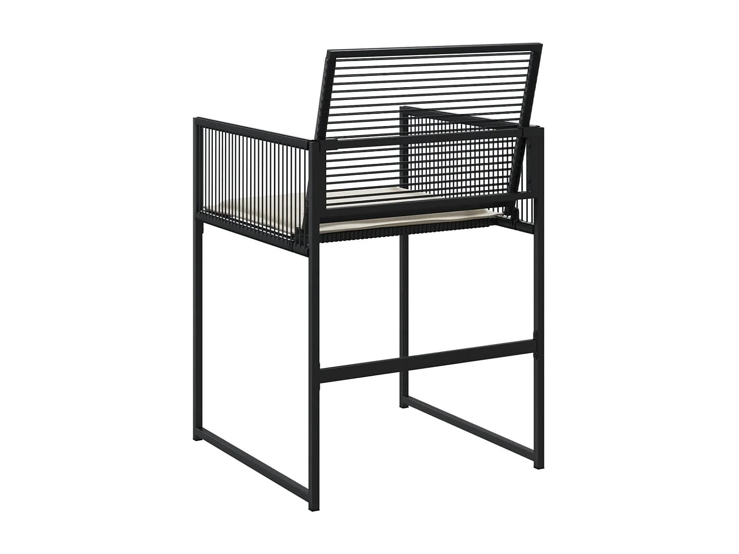 Tuinstoelen 4 stukkenmet kussens poly rattan zwart