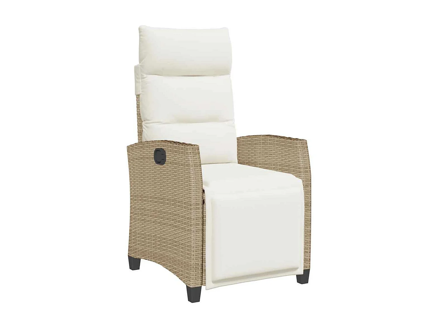 Cadeira de jardim reclinável com mesa de apoio vime PE bege