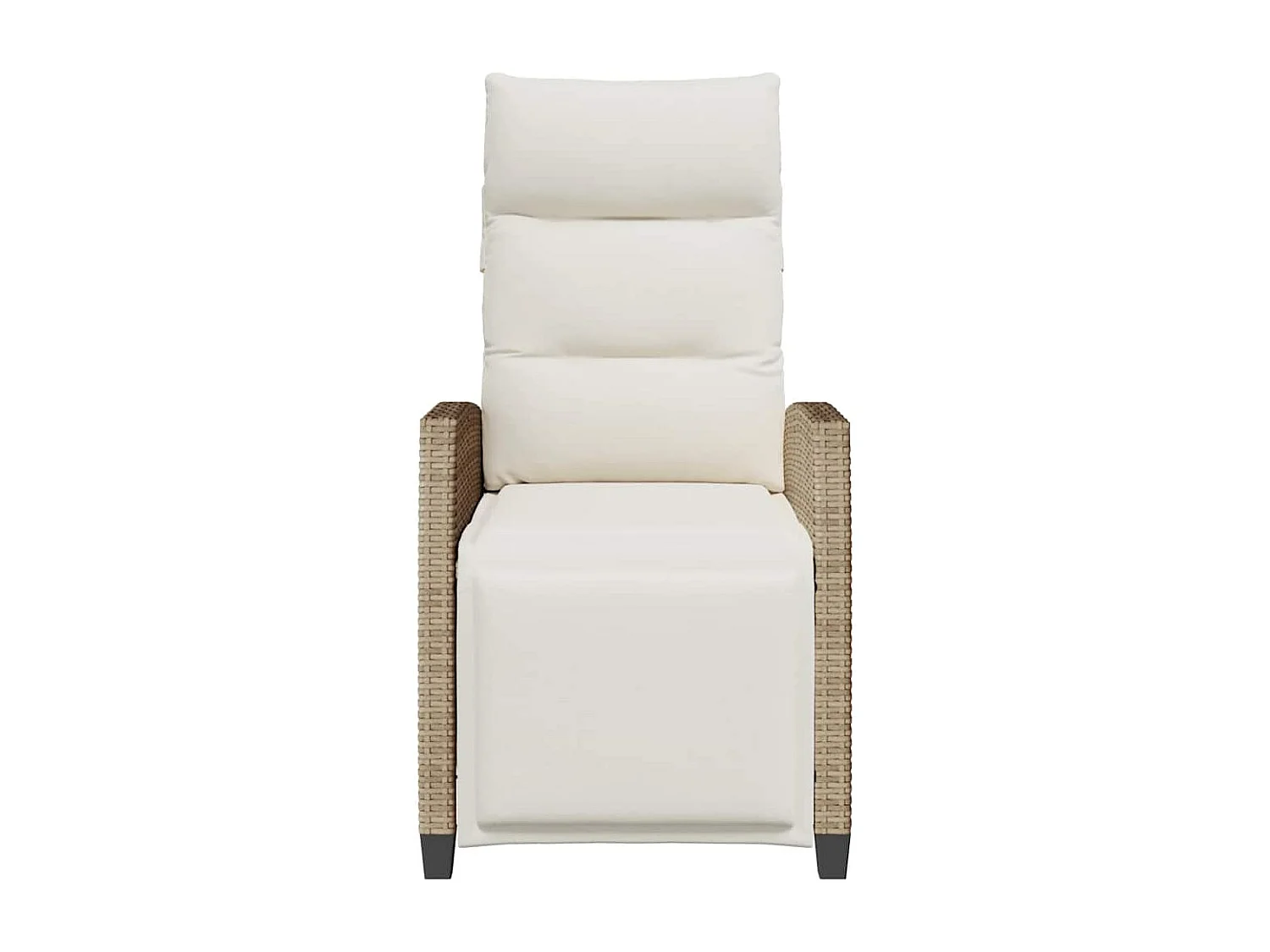 Cadeira de jardim reclinável com mesa de apoio vime PE bege