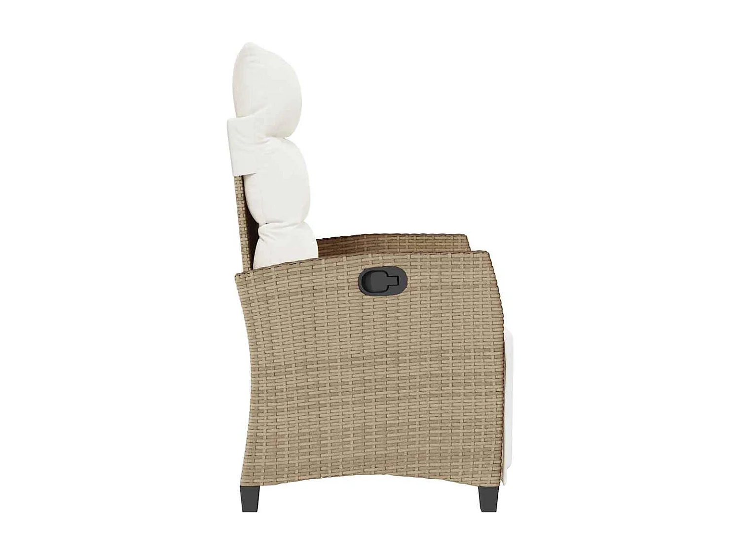 Cadeira de jardim reclinável com mesa de apoio vime PE bege