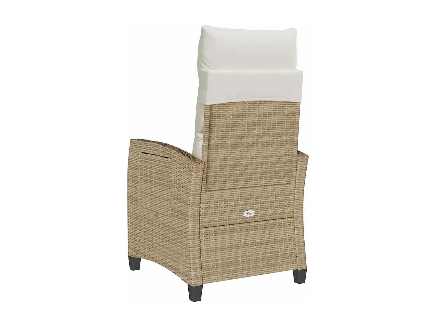 Cadeira de jardim reclinável com mesa de apoio vime PE bege