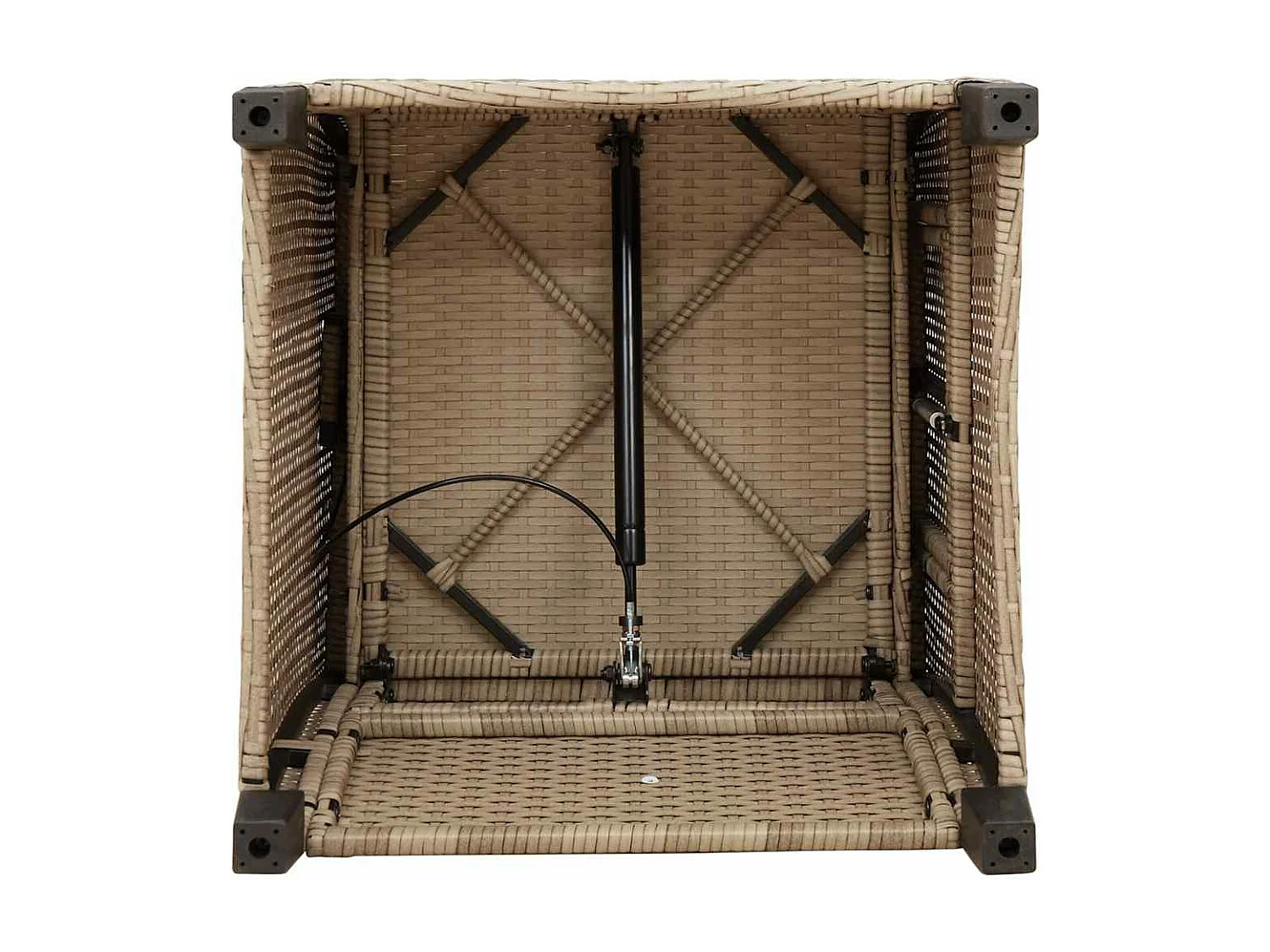 Cadeira de jardim reclinável com mesa de apoio vime PE bege