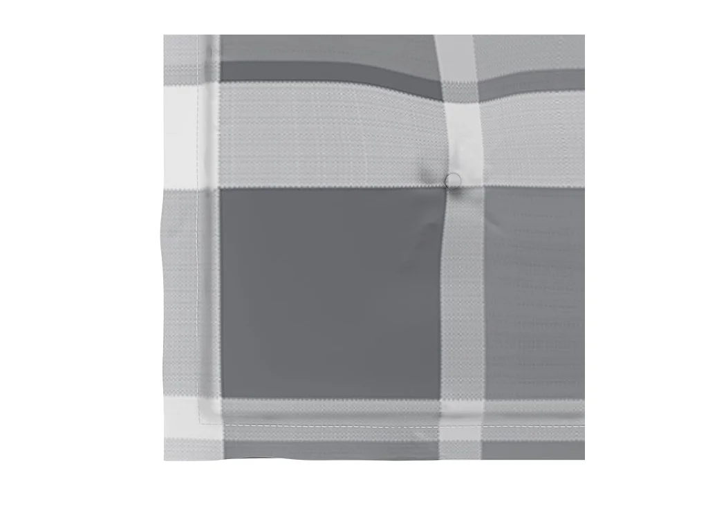 Chaises de jardin et coussins à carreaux gris 6 pièces Teck massif