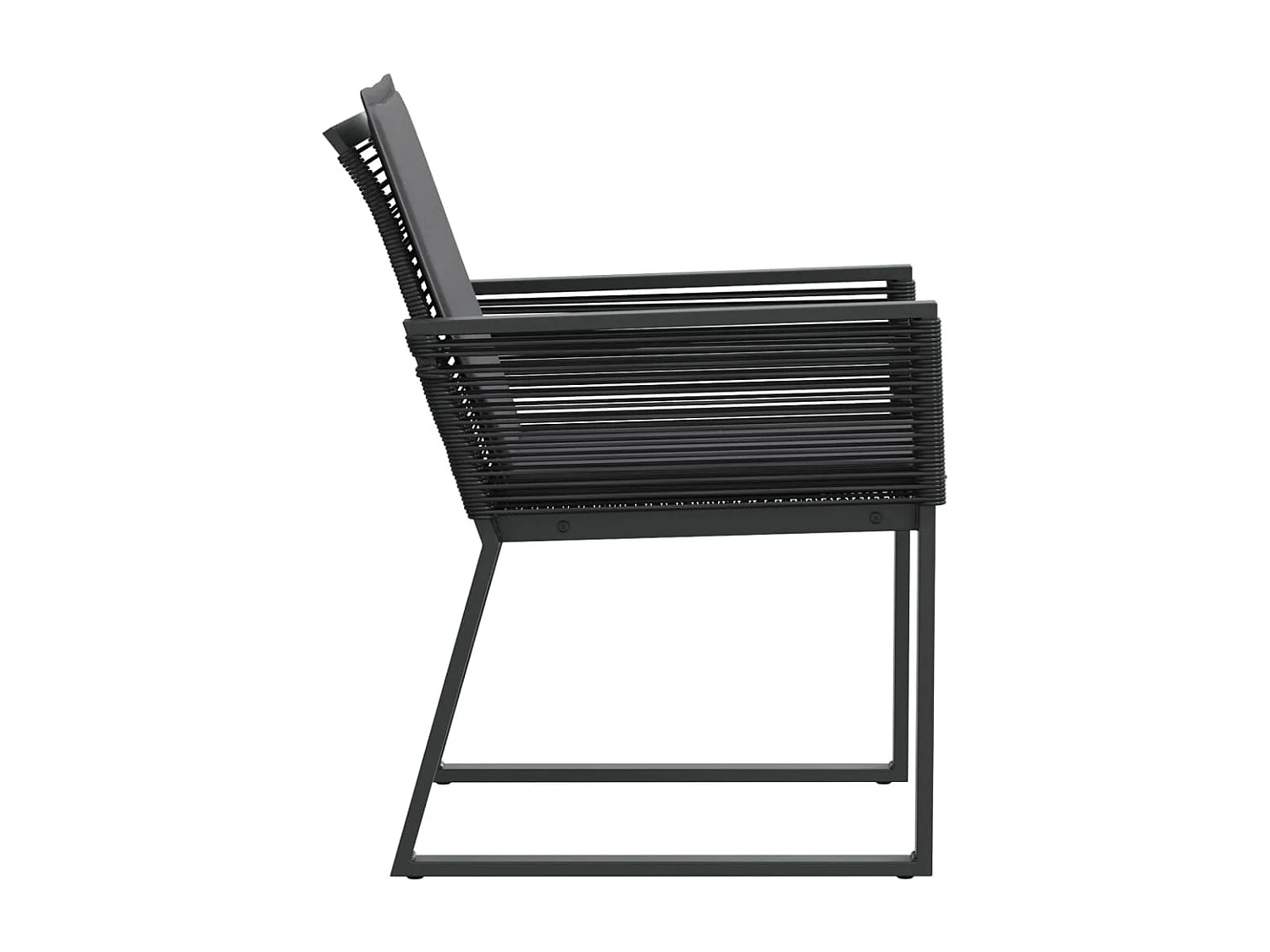 Tuinstoelen 4 st met kussens poly rattan zwart