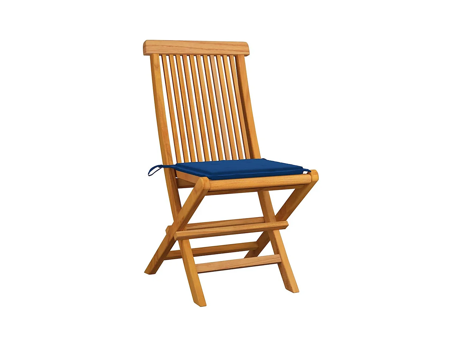 Chaises de jardin avec coussins bleu royal 6 pièces Bois de teck