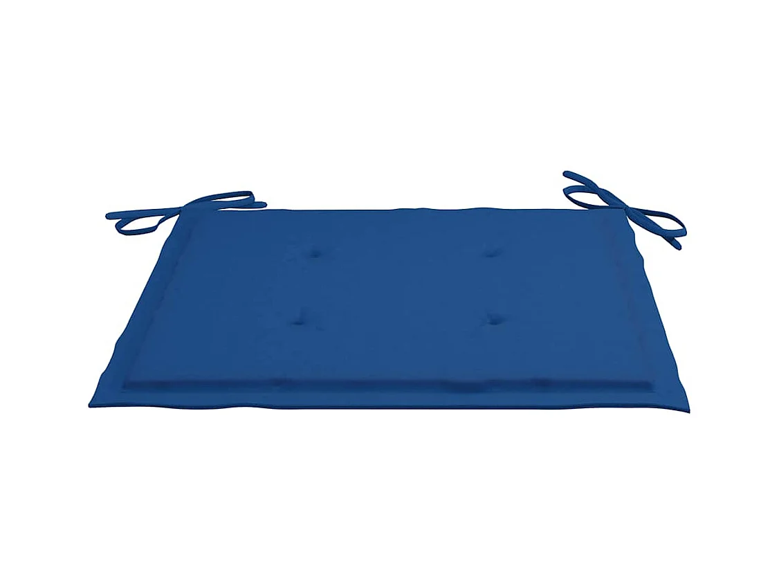 Chaises de jardin avec coussins bleu royal 6 pièces Bois de teck