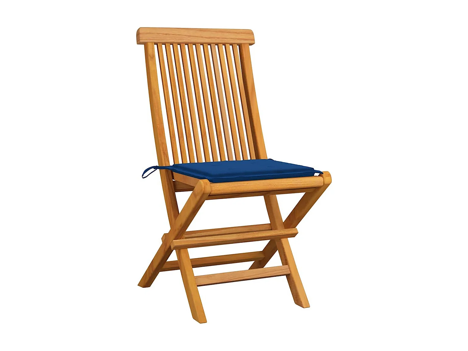 Chaises de jardin avec coussins bleu royal 6 pièces Bois de teck