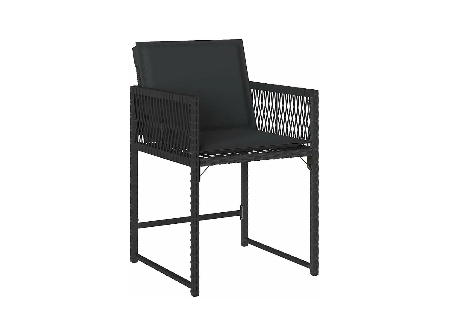 Sillas de jardín con cojines 4 unidades ratán sintético negro