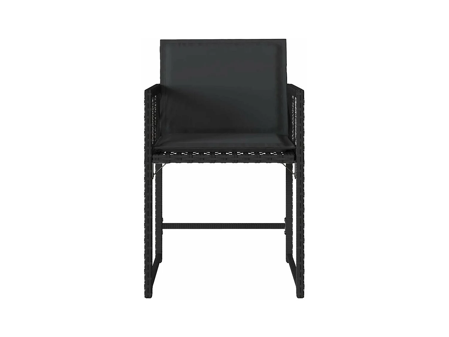 Sillas de jardín con cojines 4 unidades ratán sintético negro