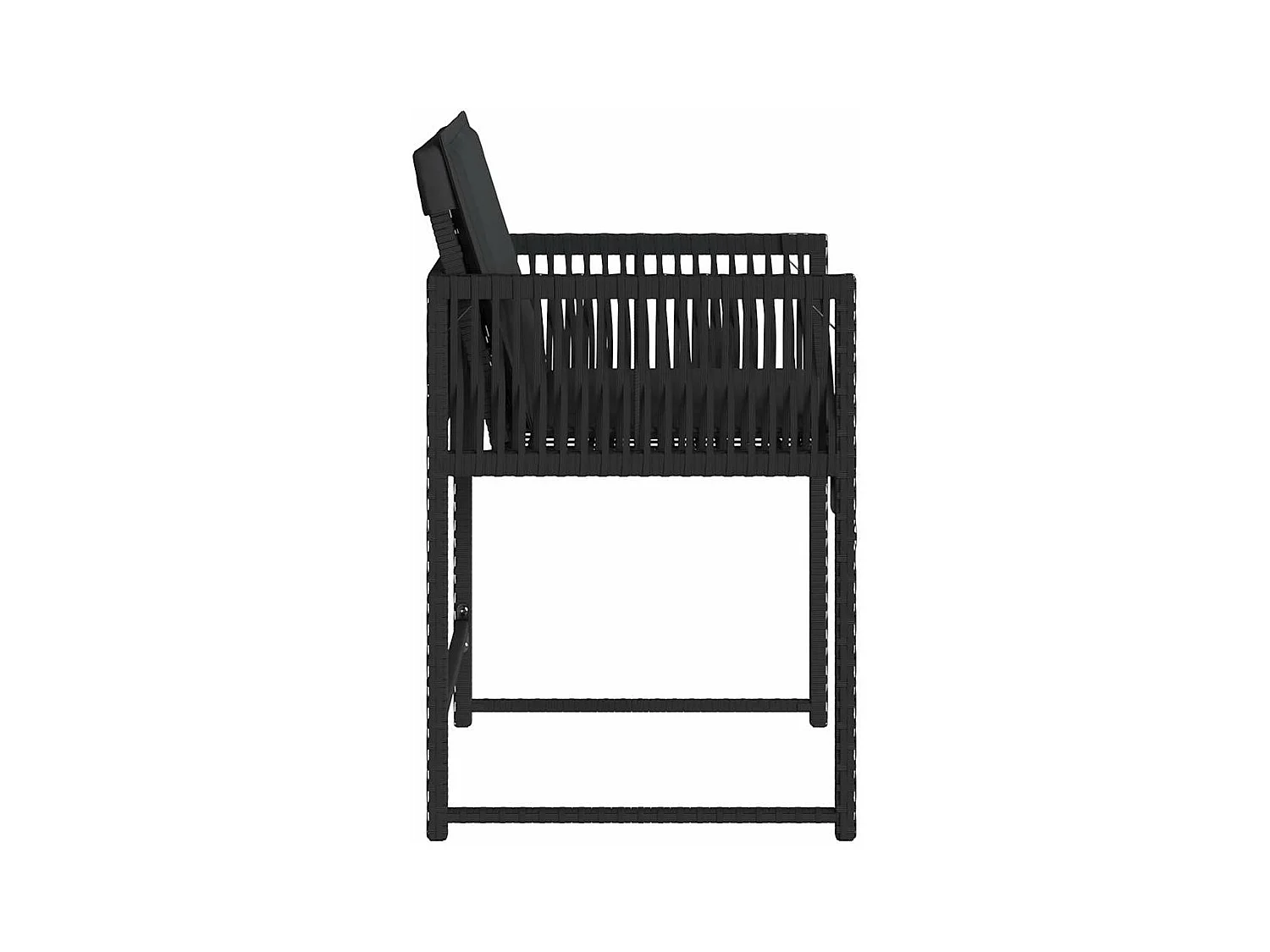 Sillas de jardín con cojines 4 unidades ratán sintético negro