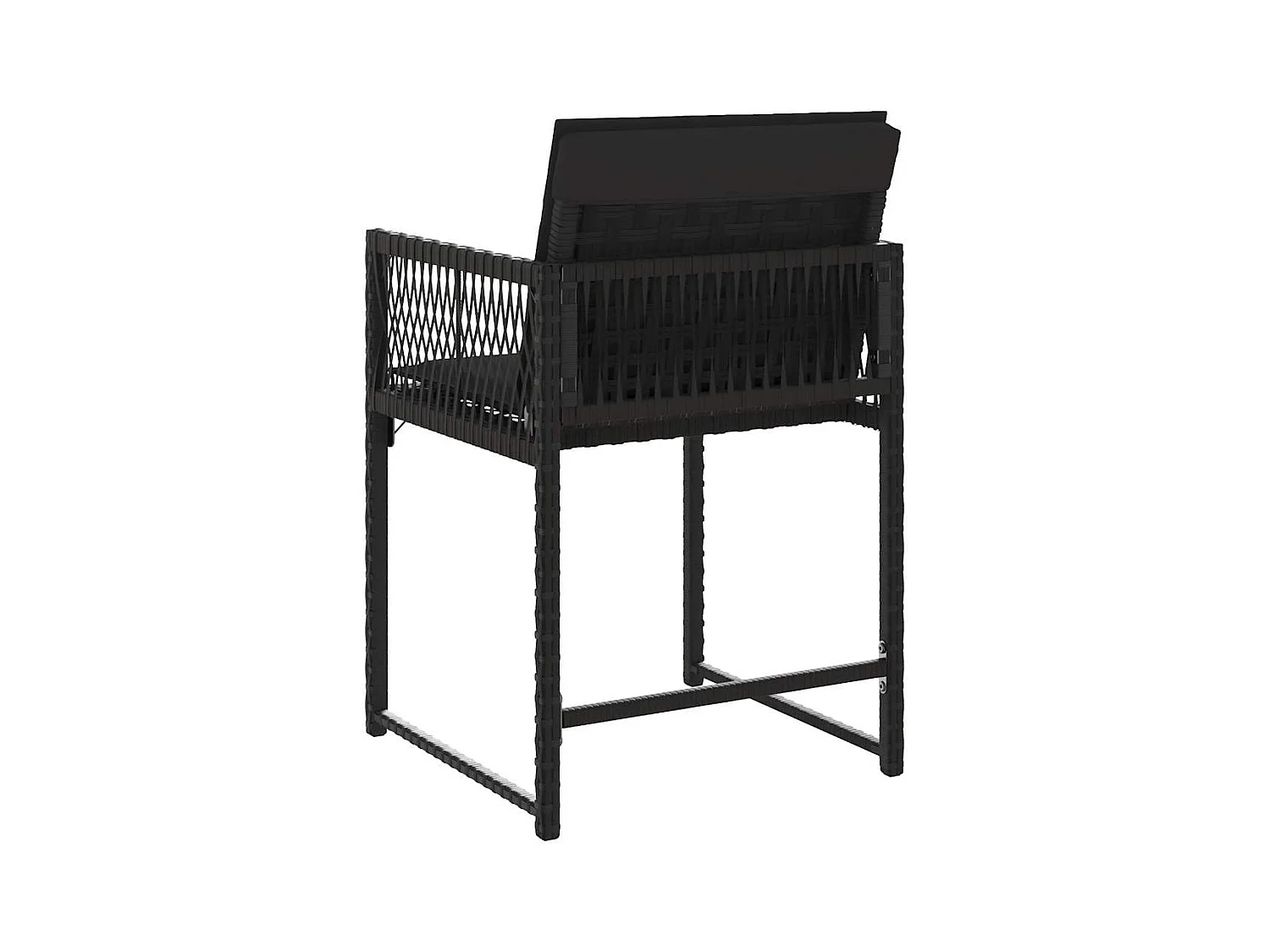 Sillas de jardín con cojines 4 unidades ratán sintético negro