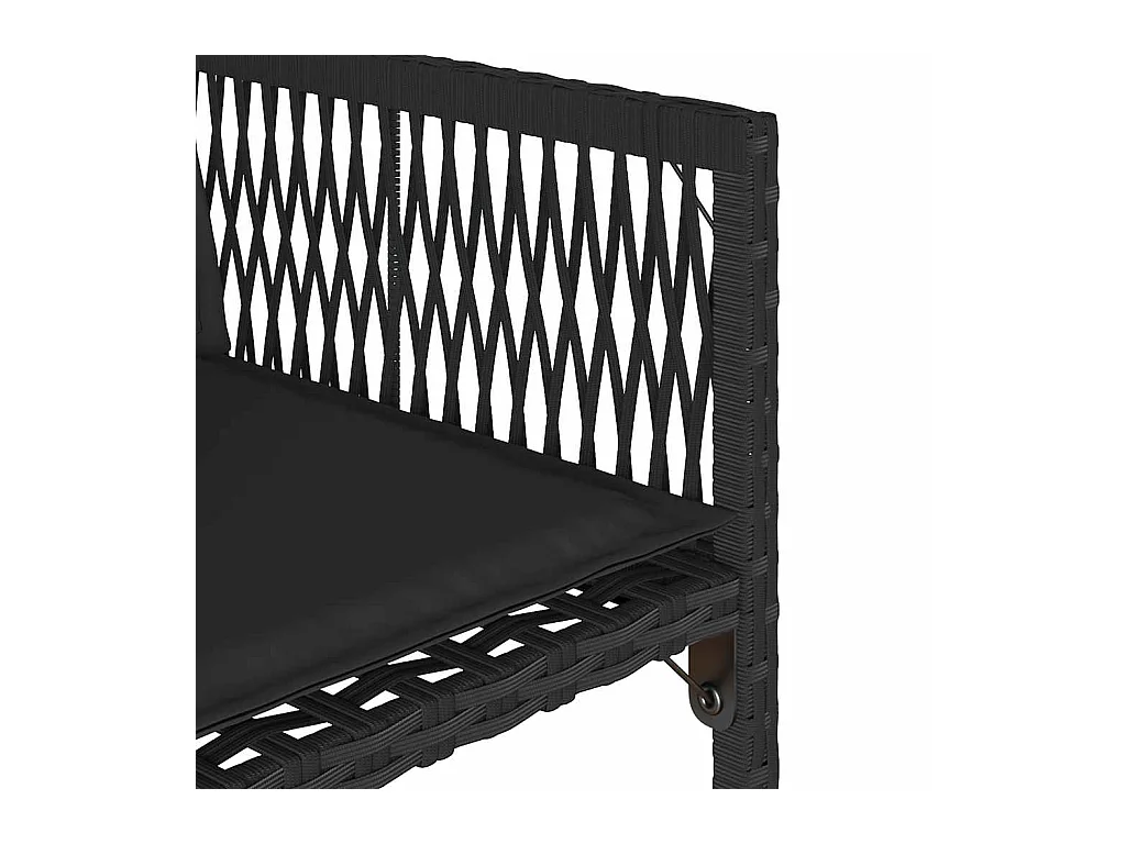 Sillas de jardín con cojines 4 unidades ratán sintético negro