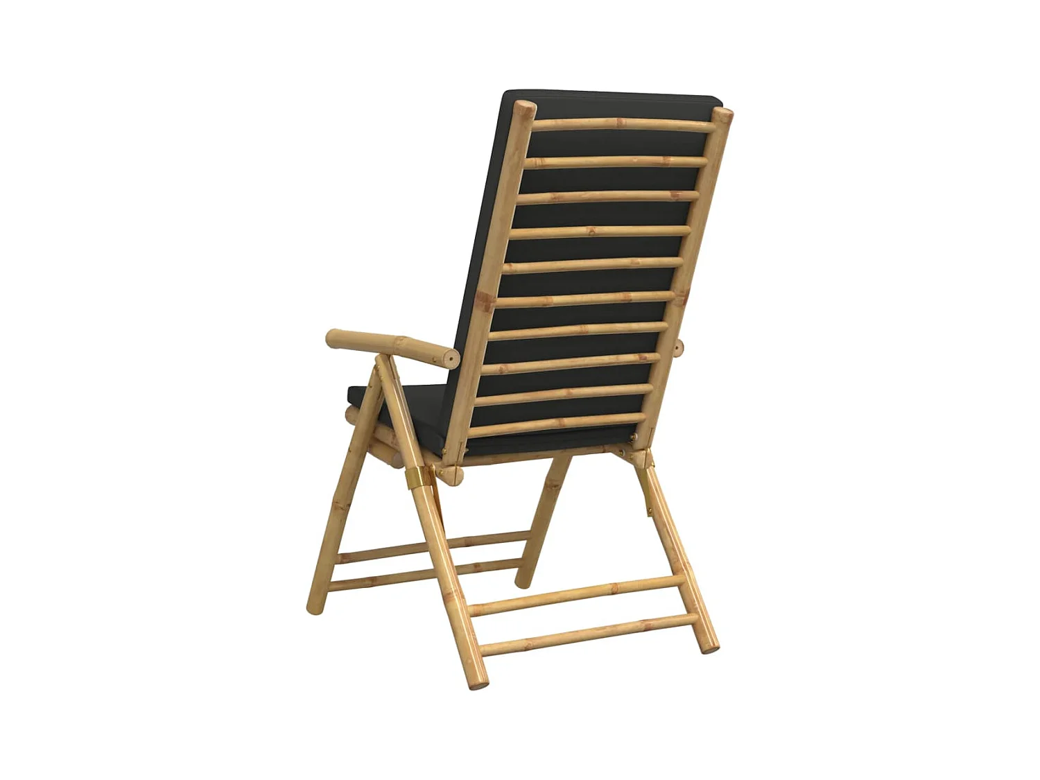 Chaises de bistro pliantes lot de 4 coussins gris foncé bambou