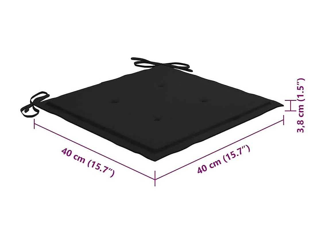 Chaises pliables d'extérieur 8 pièces avec coussins Bois d'acacia