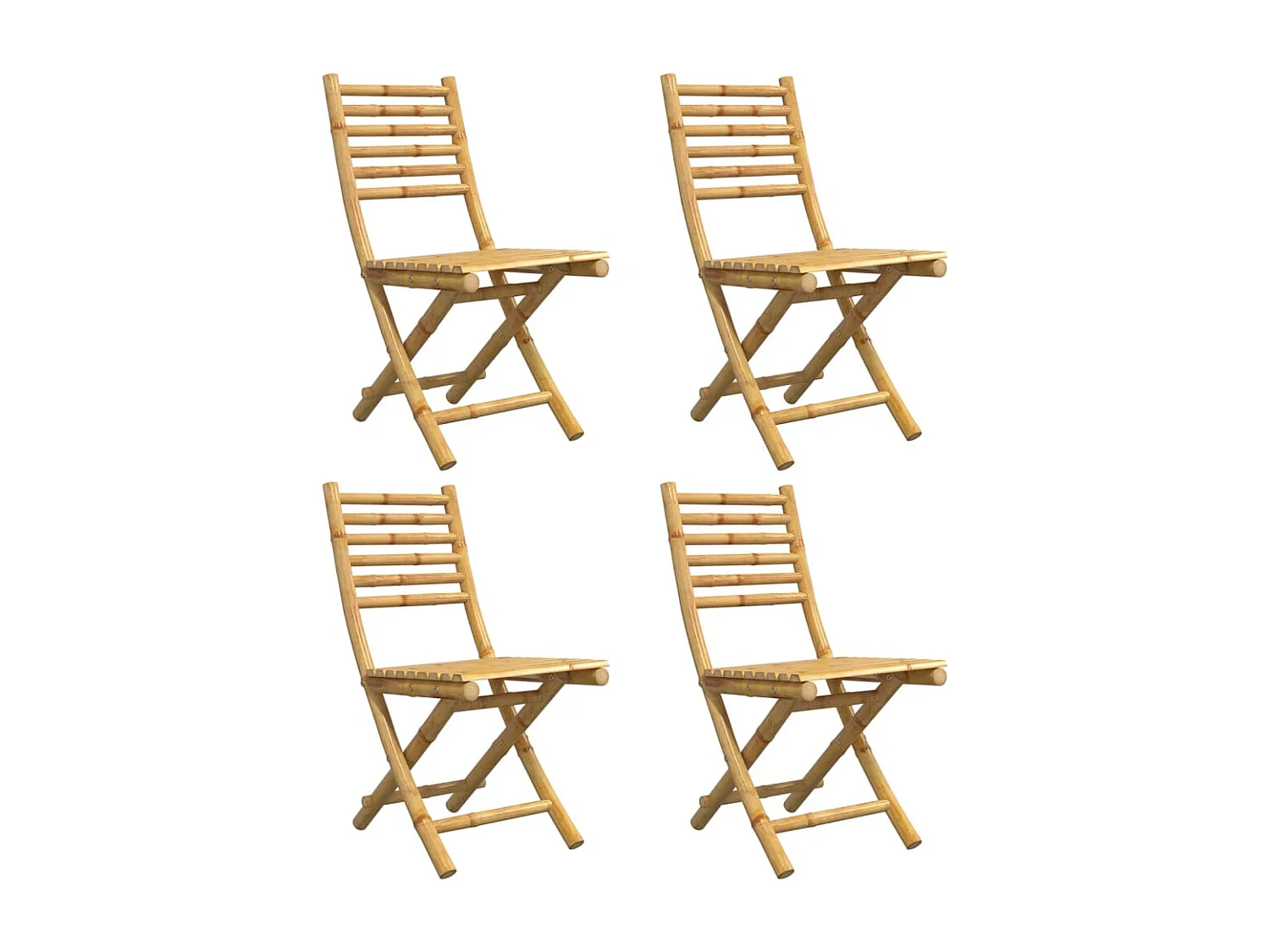 Chaises pliables de jardin lot de 4 43x54x88 cm bambou