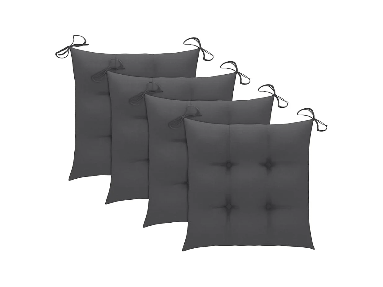 Chaises de jardin 4 pièces avec coussins Bois d'acacia massif