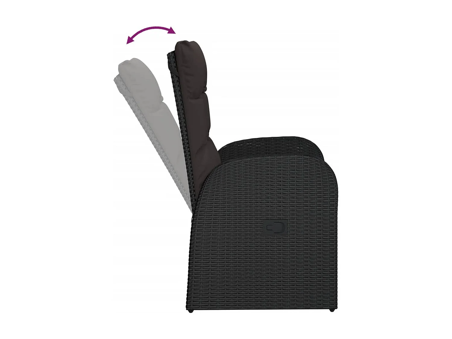 Chaises de jardin inclinables coussins 2 pièces Noir Résine tressée