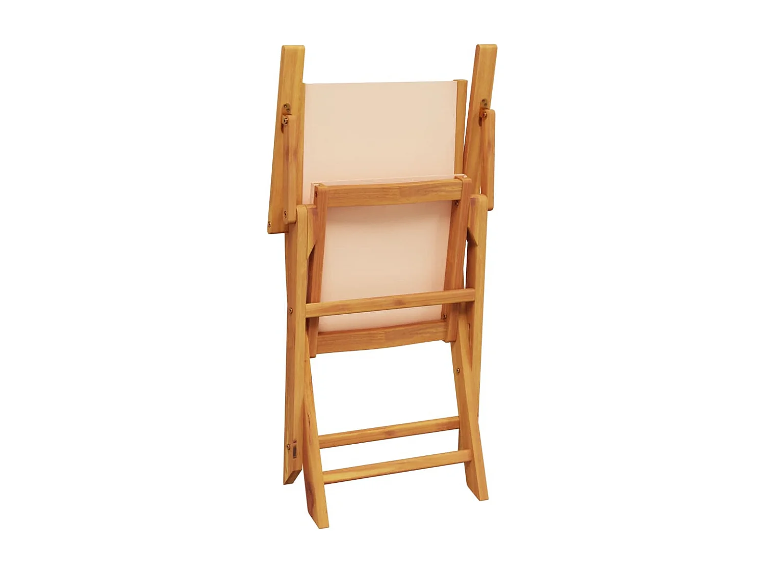 Chaises de jardin pliantes lot de 8 beige tissu et bois massif