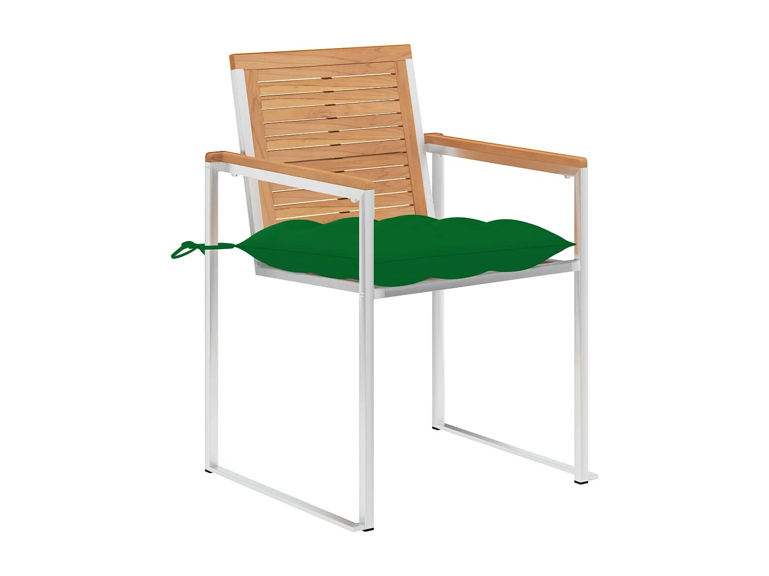 Chaises de jardin avec coussins 2 pièces Teck solide et acier