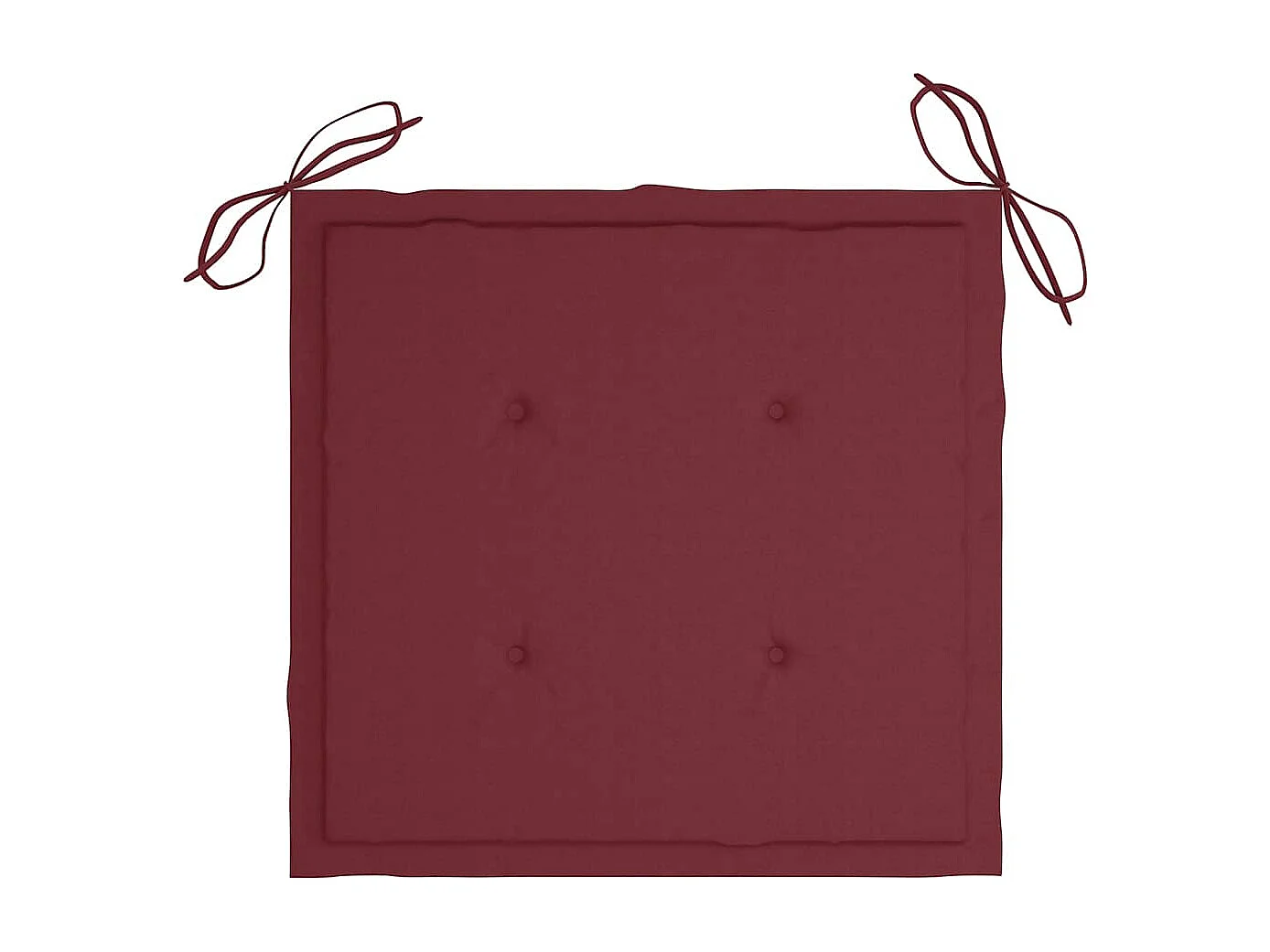 Cadeiras de jardim + almofadões vermelho tinto 8 peças teca maciça