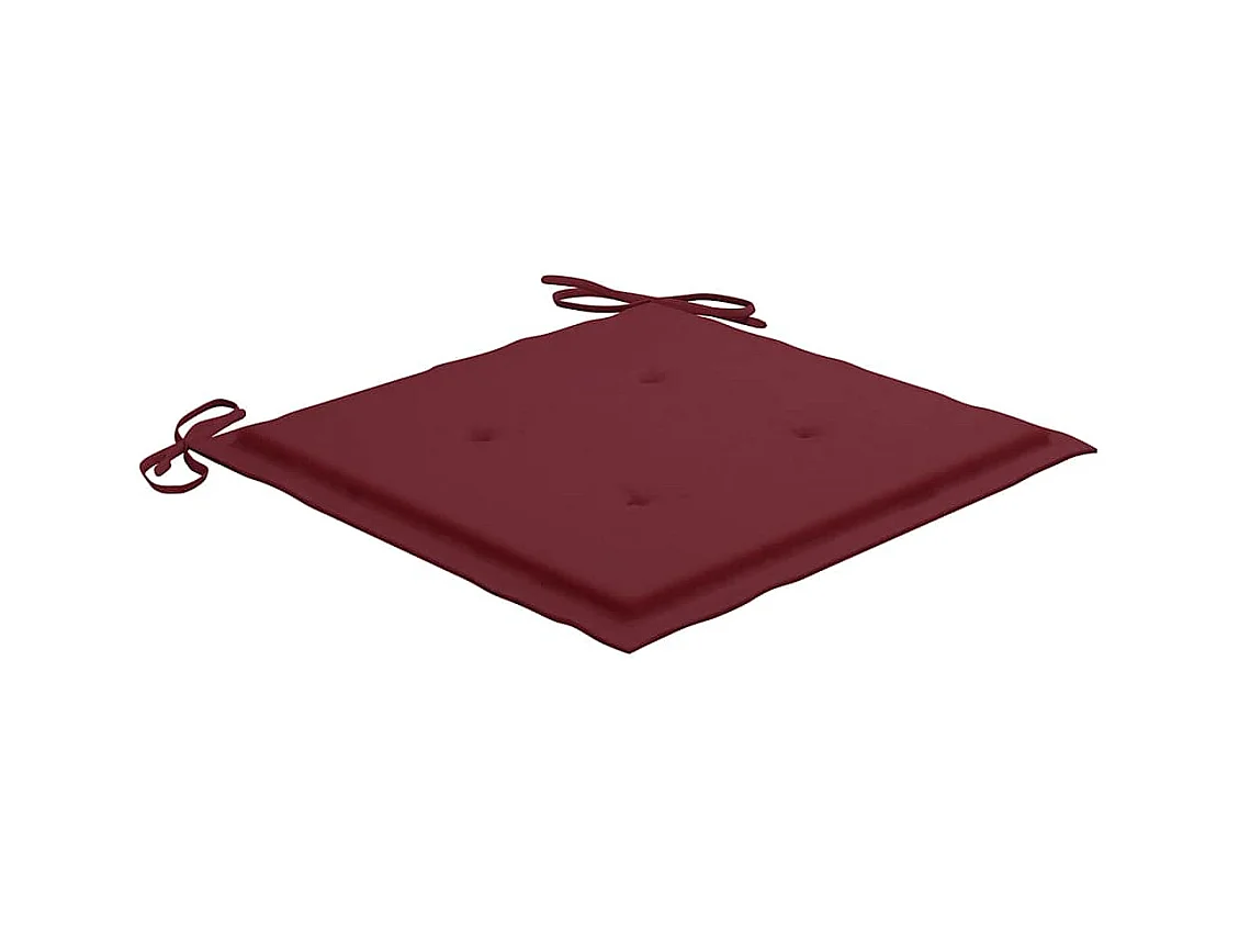 Chaises de jardin avec coussins bordeaux 8 pièces Teck massif