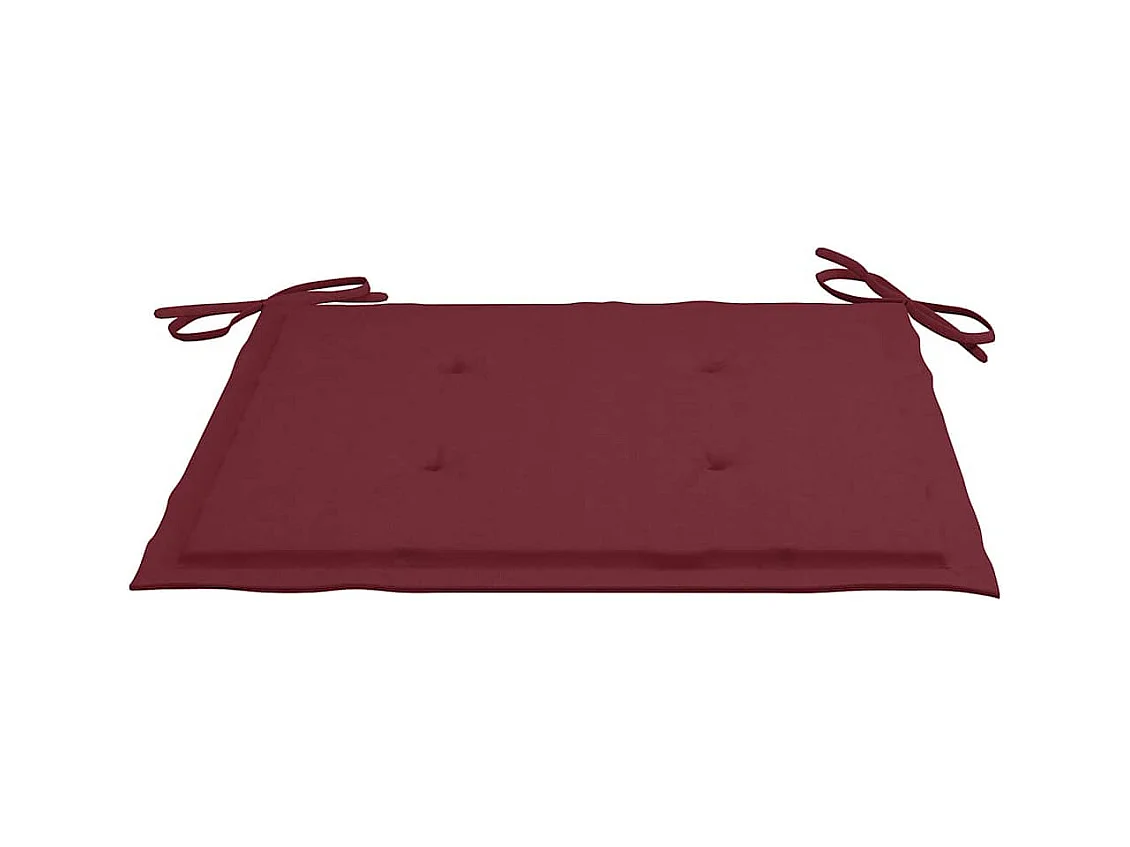 Chaises de jardin avec coussins bordeaux 8 pièces Teck massif