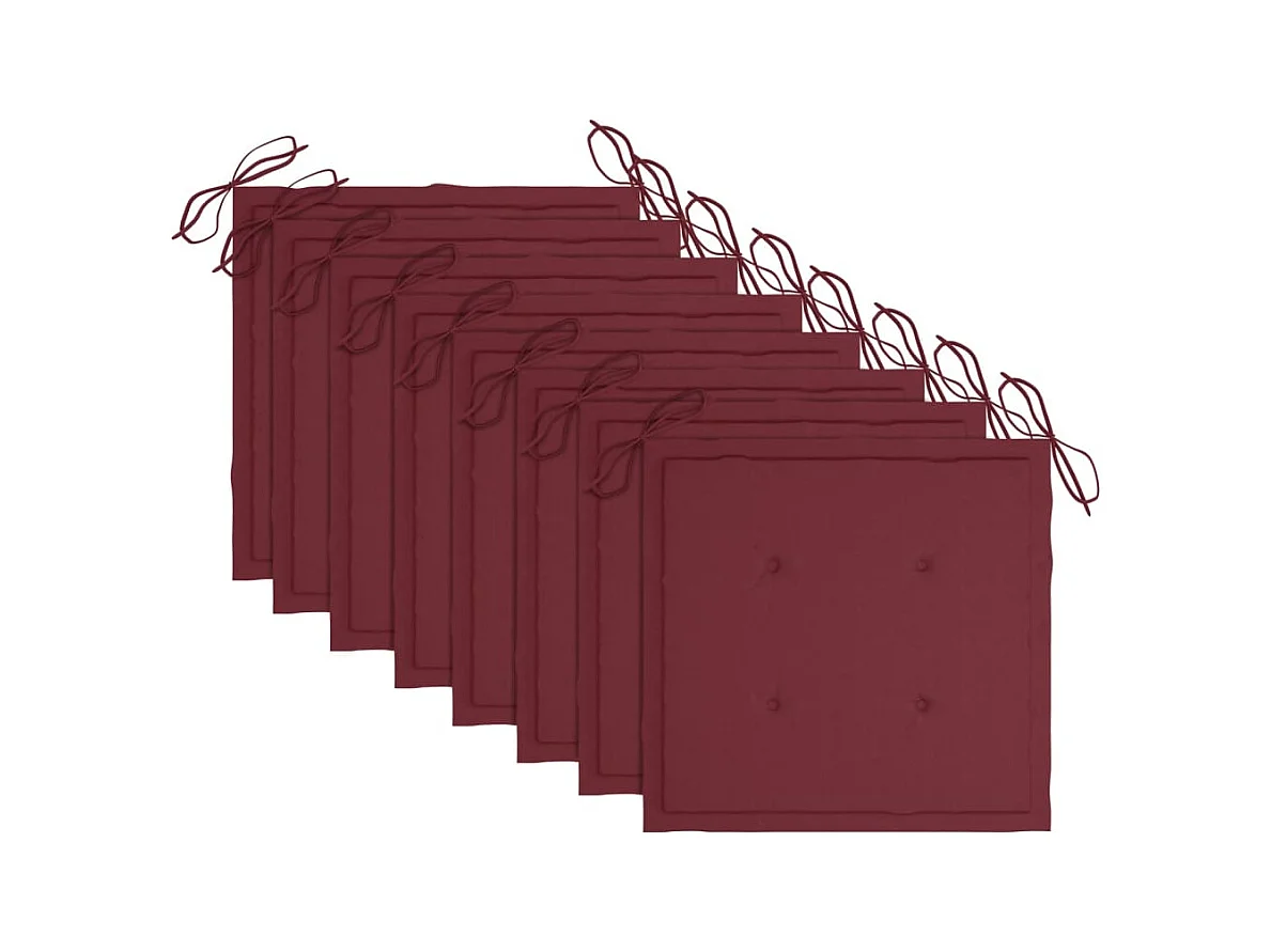 Chaises de jardin 8 pièces avec coussins Bois de teck massif