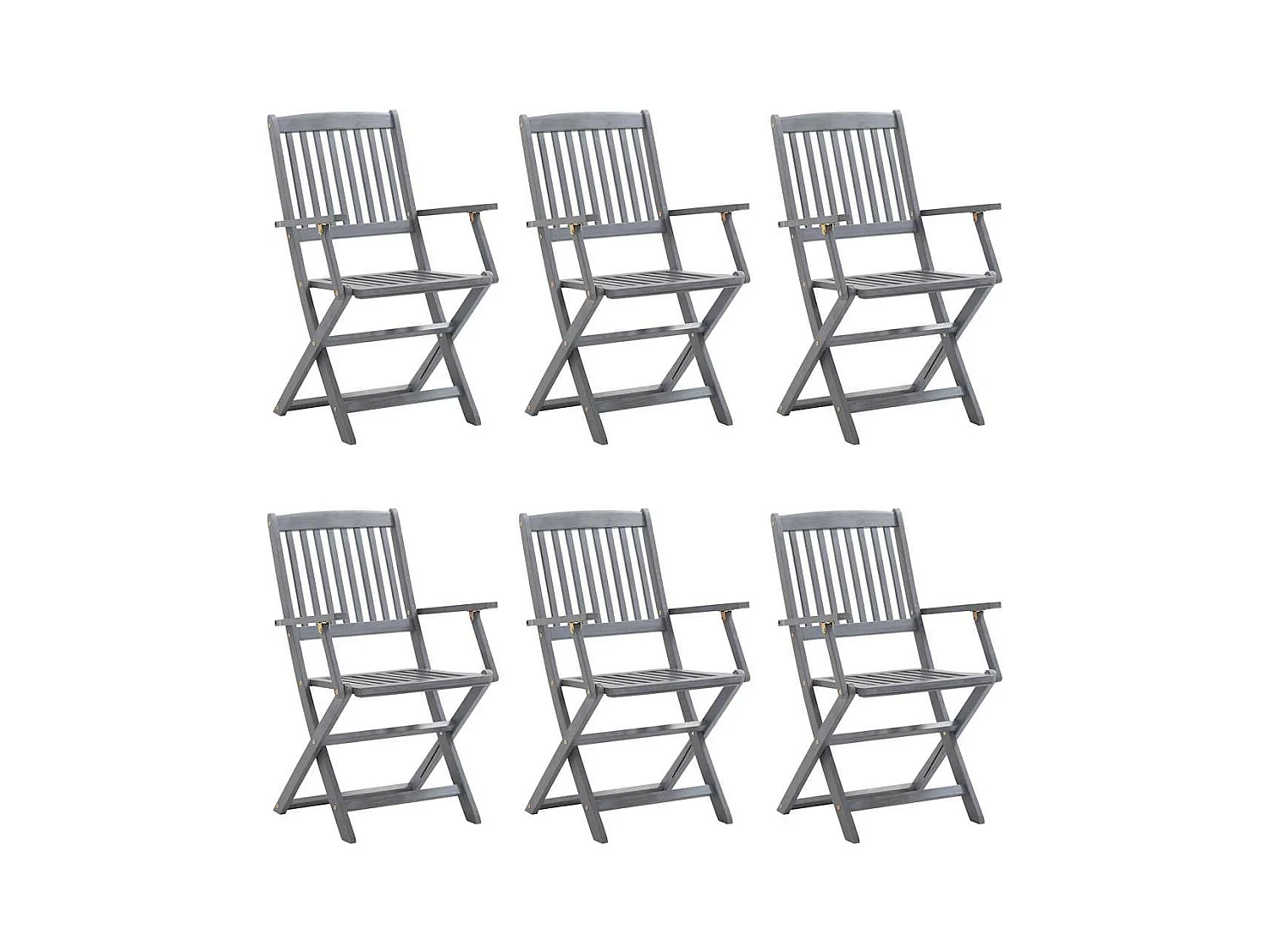 Tuinstoelen 6 st inklapbaar met kussens massief acaciahout
