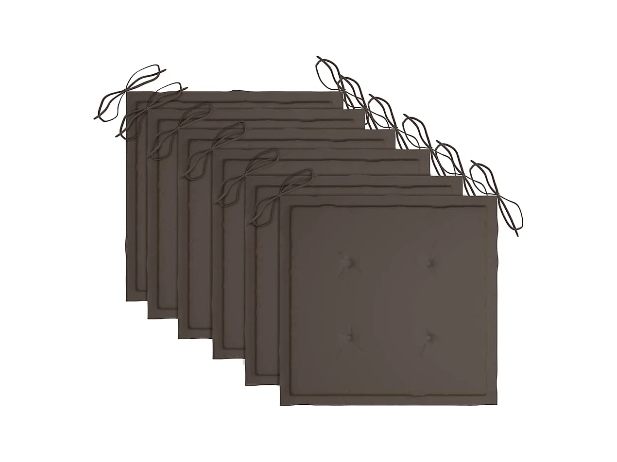 Tuinstoelen 6 st inklapbaar met kussens massief acaciahout