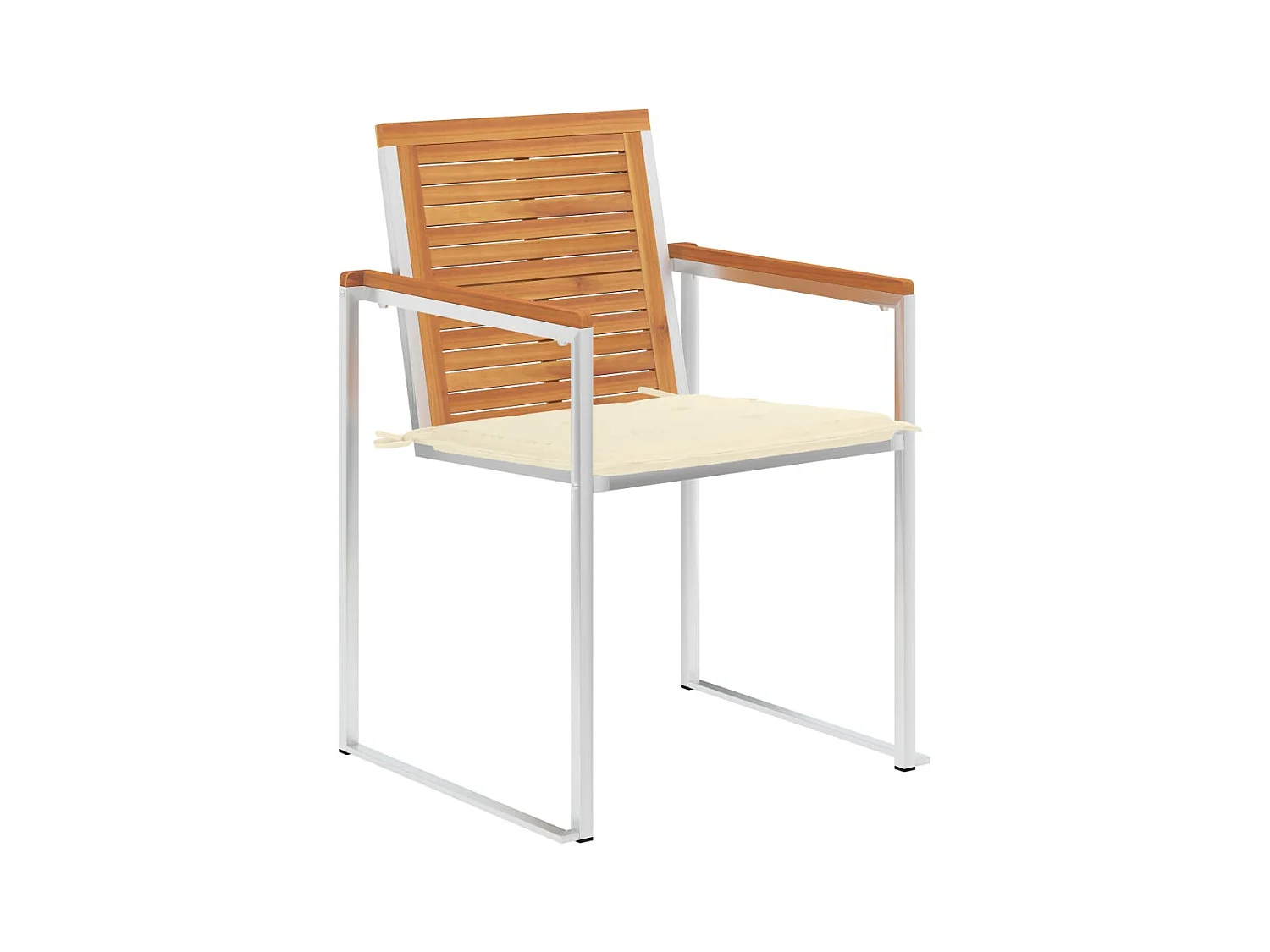 Chaises de jardin avec coussins 2 pièces Acacia solide et acier