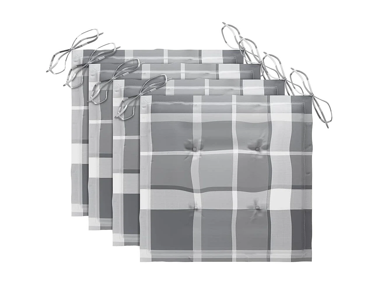 Tuinstoelen 4 st met kussens massief acaciahout