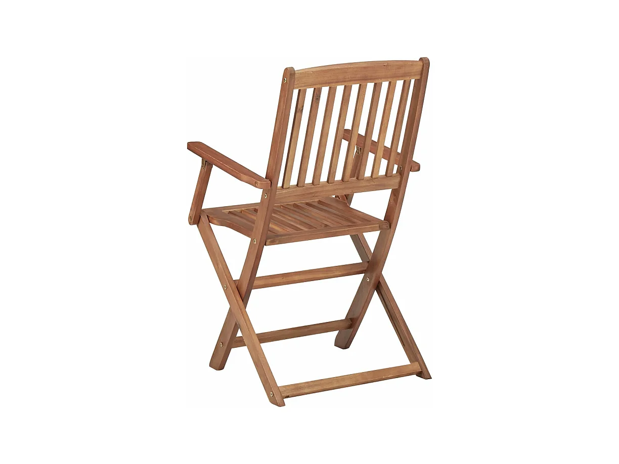 Chaises pliables de jardin 2 pièces avec coussins Bois d'acacia
