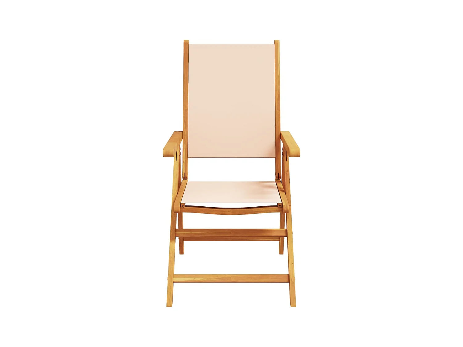 Tuinstoelen 4 st inklapbaar stof en massief hout beige