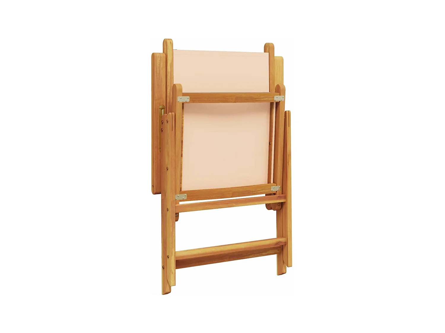 Tuinstoelen 4 st inklapbaar stof en massief hout beige