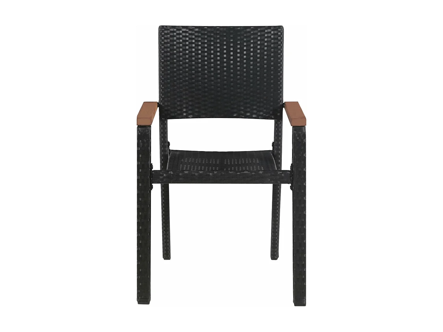 Chaise d'extérieur 2 pièces Résine tressée Noir