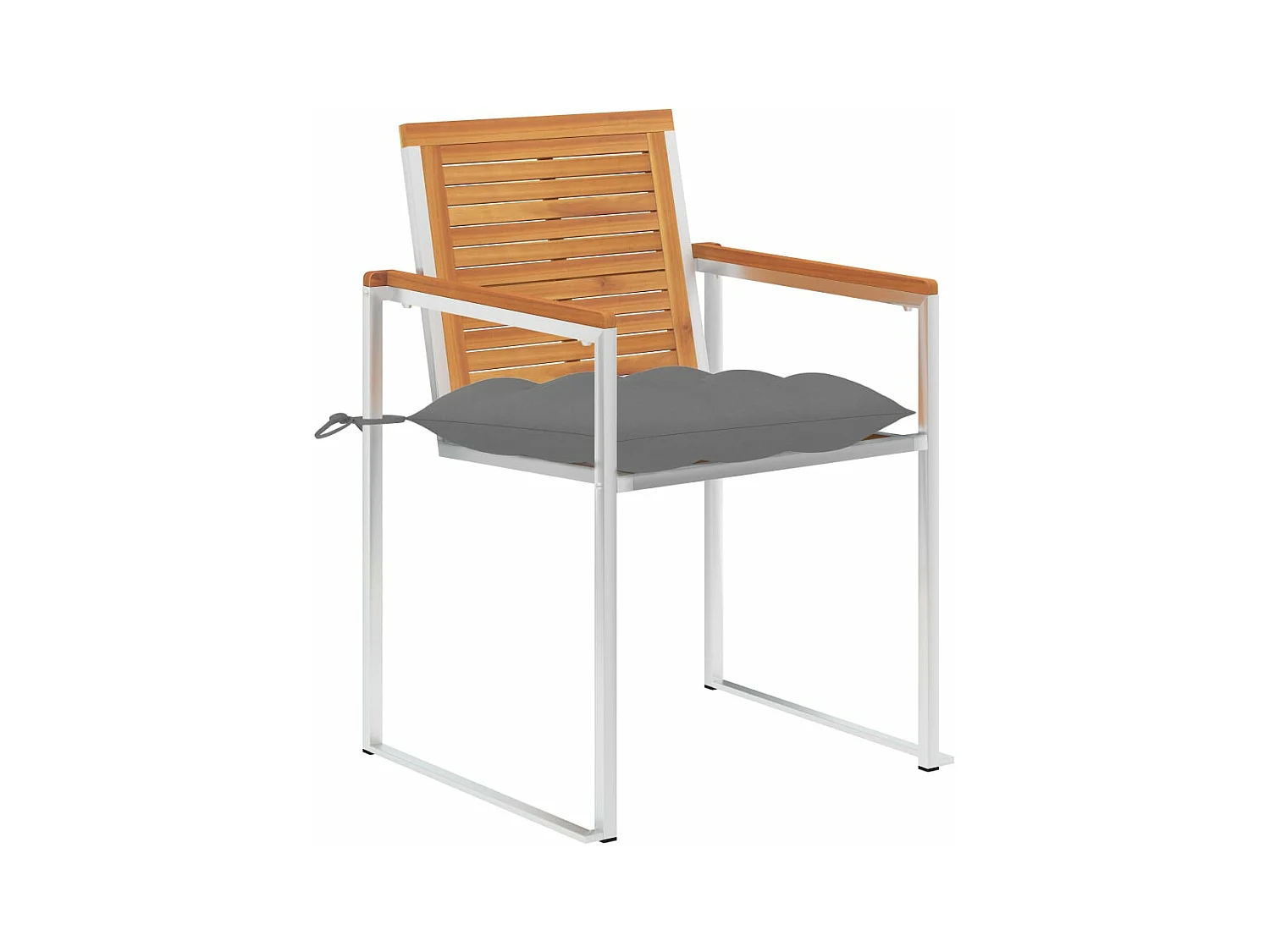 Tuinstoelen 2 st met kussens massief acaciahout en staal