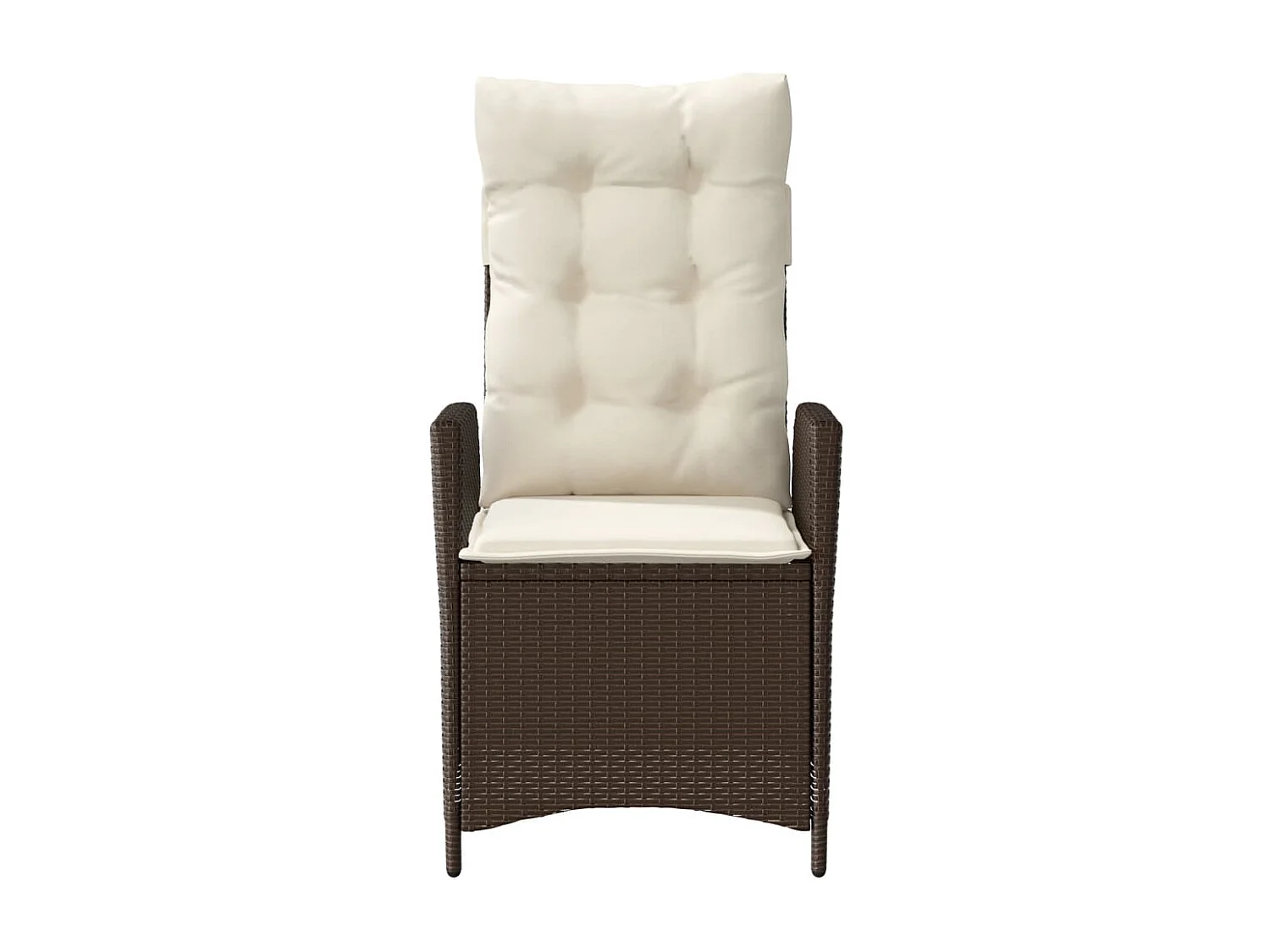 Chaise inclinable de jardin avec coussins marron résine tressée