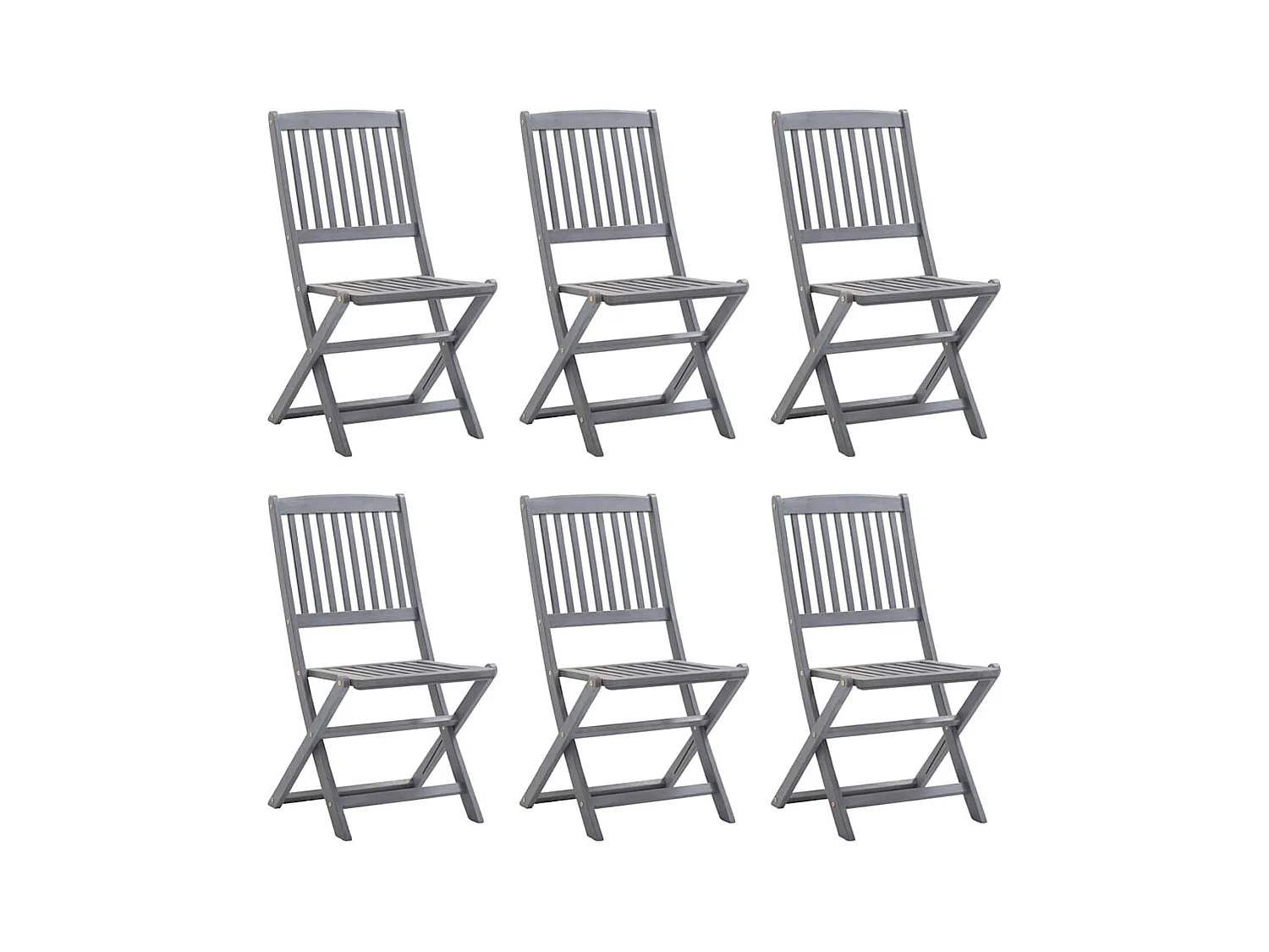 Chaises pliables d'extérieur 6 pièces avec coussins Bois d'acacia
