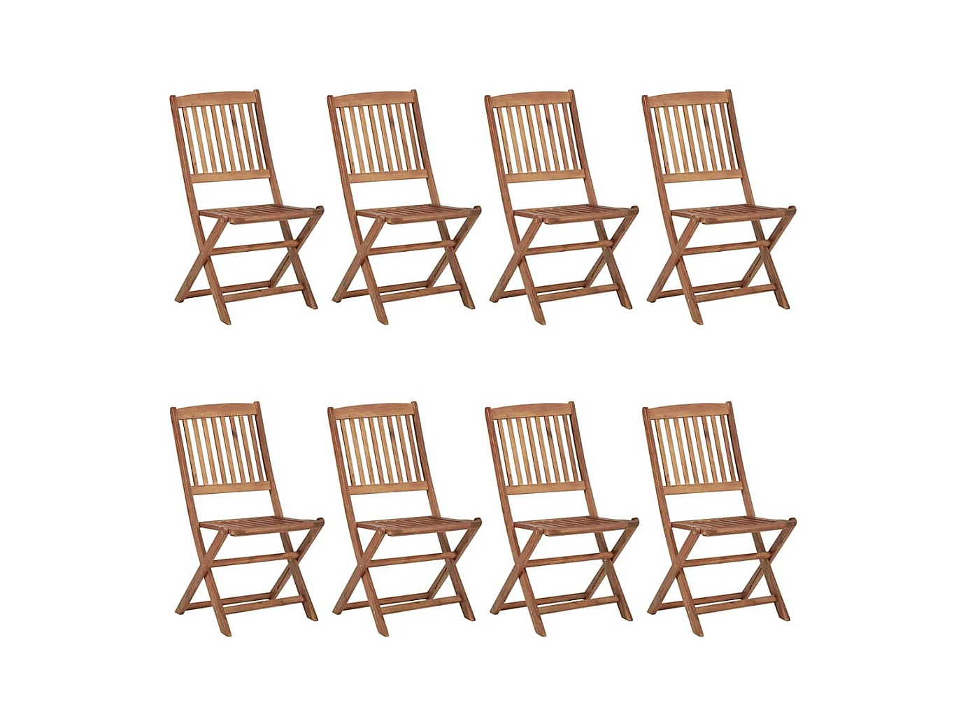 Tuinstoelen 8 st inklapbaar met kussens massief acaciahout